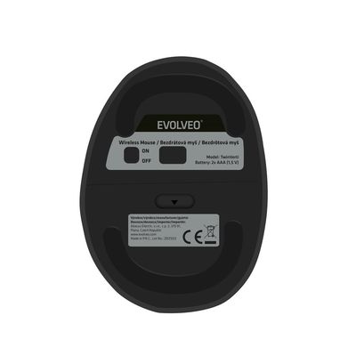 EVOLVEO LadyErgo, tichá vertikální ergonomická myš, 2.4GHz, černá