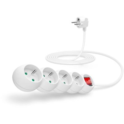 Connect IT prodlužovací kabel 230 V, 4 zásuvky, 3m, s vypínačem (bílý)