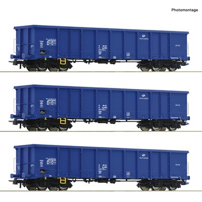Roco Sada 3 ks otevřených nákladních vagónů PKP Cargo - 6600100