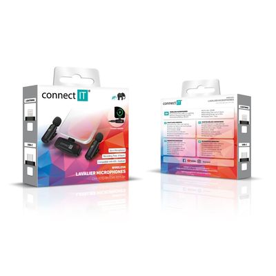 CONNECT IT Wireless Lavalier mikrofon Lightning (2 ks + receiver) set ČERNÝ - rozbalené / použité