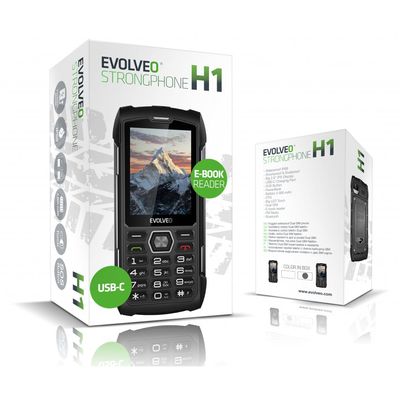 EVOLVEO StrongPhone H1 černo-stříbrný - rozbalené / použité