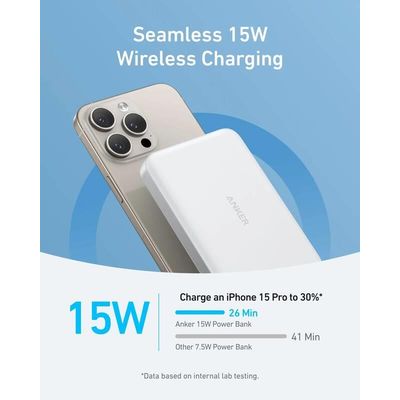 Bezdrátová powerbanka Anker MagGo 10000mAh, 30W bílá - rozbalené / použité