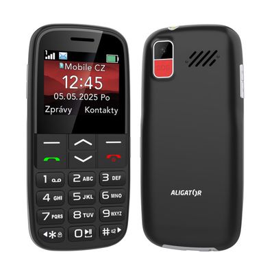 ALIGATOR A770 Senior černý + stolní nabíječka