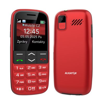 ALIGATOR A770 Senior červený + stolní nabíječka