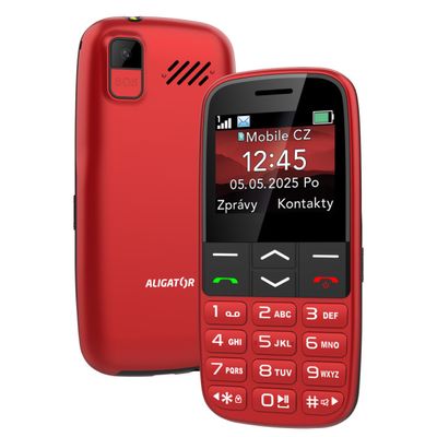 ALIGATOR A770 Senior červený + stolní nabíječka