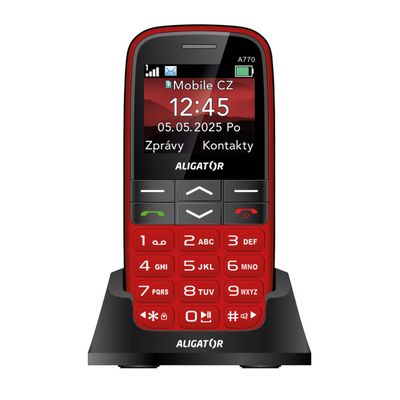 ALIGATOR A770 Senior červený + stolní nabíječka