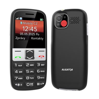 ALIGATOR A775 Senior černý + stolní nabíječka