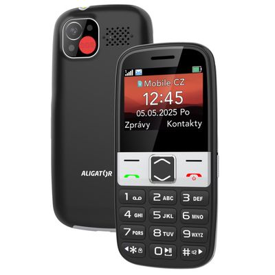 ALIGATOR A775 Senior černý + stolní nabíječka