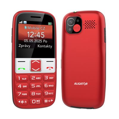 ALIGATOR A775 Senior červený + stolní nabíječka