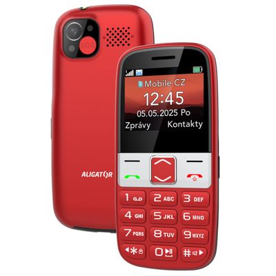 ALIGATOR A775 Senior červený + stolní nabíječka