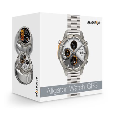 Chytré hodinky ALIGATOR Watch GPS, stříbrné