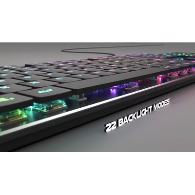 Plochá mechanická herní klávesnice GENESIS THOR 420, US layout, RGB - rozbalené / použité