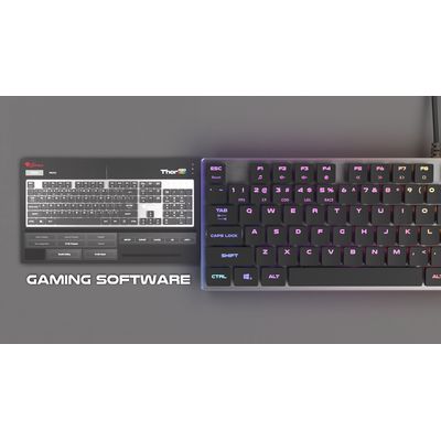 Plochá mechanická herní klávesnice GENESIS THOR 420, US layout, RGB - rozbalené / použité