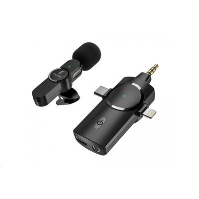 Viking bezdrátový mikrofon s klipem M360, konektor USB-C / Lightning / 3,5 mm jack - rozbalené / použité