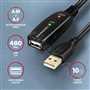 AXAGON ADR-210, USB 2.0 A-M -> A-F aktivní prodlužovací / repeater kabel, 10m