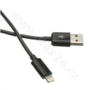 C-TECH USB 2.0 Lightning (IP5 a vyšší) kabel 2m, černý