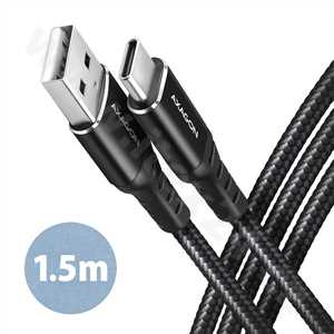 AXAGON BUCM-AM15AB, HQ kabel USB-C <-> USB-A, 1.5m, USB 2.0