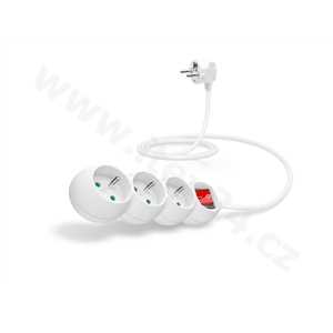 Connect IT prodlužovací kabel 230 V, 3 zásuvky, 1,5m, s vypínačem (bílý)