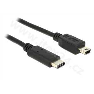 Delock Kabel USB Type-C 2.0 samec > USB 2.0 typ Mini-B samec 0,5 m černý - rozbalené / použité