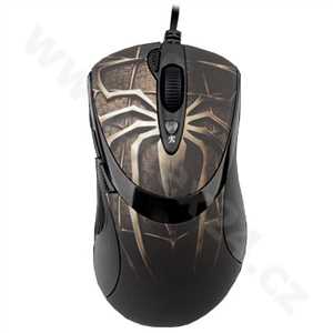 A4tech myš XL-747H, game mouse, 3600dpi, Anti-Vibrate, USB, motiv pavouk hnědý