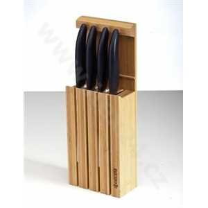 Stojan na 4 keramické nože, vyrobeno z bambusu