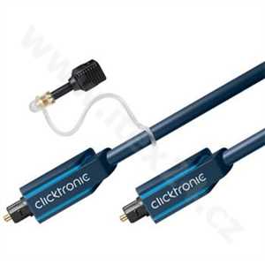 HQ Optický kabel Toslink TOS male - TOS male, s redukcí na 3.5mm, 1m