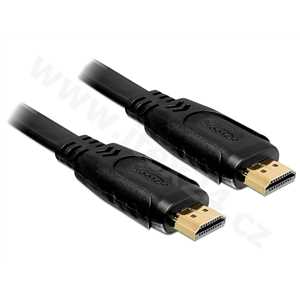 Delock HDMI 1.4 kabel A/A samec/samec, plochý, 1m (82669)