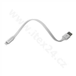 ColorWay USB - Lightning kabel 25cm, plochý, bílá