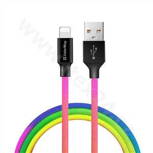 ColorWay USB 2.0 - Lightning kabel 1m 2.4A, vícebarevný
