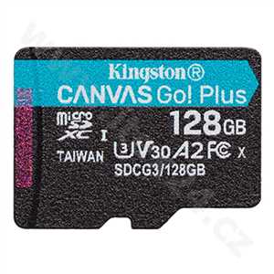 KINGSTON micro SDXC 128GB Canvas Go! Plus A2 U3 V30 170MB/s bez adaptéru
