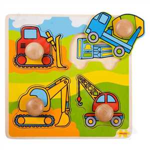 Bigjigs Toys Vkládací puzzle stavební stroje