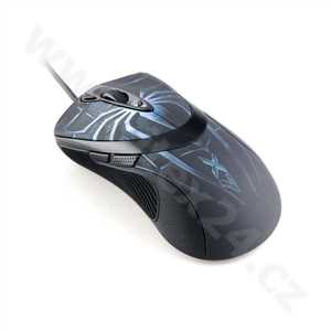 A4tech myš XL-747H, game mouse, 3600dpi, Anti-Vibrate, motiv pavouk modrý, USB