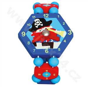 Bino Dřevěné hodinky pirát modré