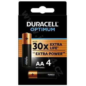 Duracell Optimum alkalická baterie tužková AA 4 ks