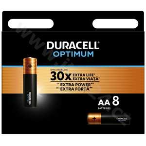 Duracell Optimum alkalická baterie tužková AA 8 ks