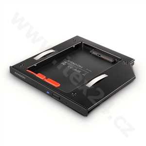 AXAGON RSS-CD09 rámeček pro 2.5 SSD/HDD do DVD slotu, 9.5 mm, LED, hliník