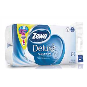 ZEWA Toaletní papír, 3vrstvý, 8 rolí, Deluxe, bílý