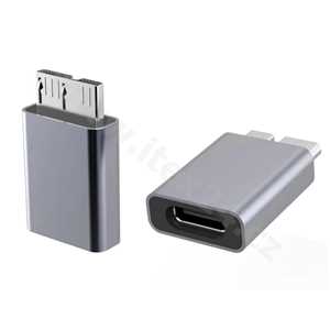 Aluminium USB C female - USB3.0 Micro B Male adaptér