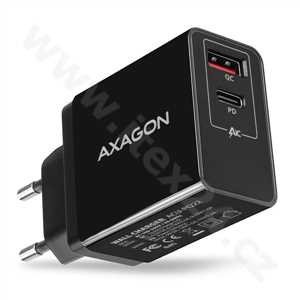 AXAGON ACU-PQ22, PD & QUICK nabíječka do sítě 22W, černá