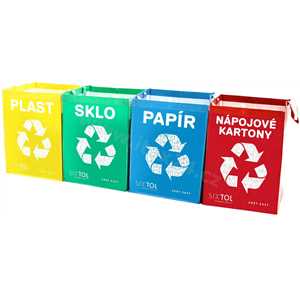 Sixtol Tašky na tříděný odpad Sort Easy 4 Carton, 30x30x40cm, 4x36l, 4ks