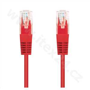 C-TECH kabel patchcord Cat5e, UTP, červená, 1m
