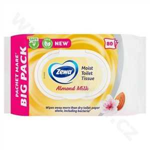 ZEWA Vlhčené toaletní ubrousky Almond Milk, 80ks