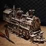 RoboTime 3D dřevěné mechanické puzzle Parní lokomotiva
