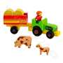 Jeujura Dřevěné figurky ke stavebnicím Farmář s traktorem 7 dílů