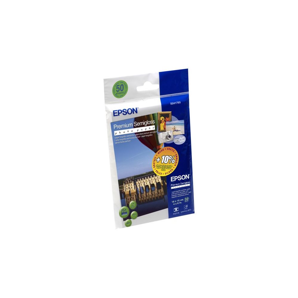 Epson Premium Semigloss Photo Paper 10x15cm, 50 listů, 251g/m2
