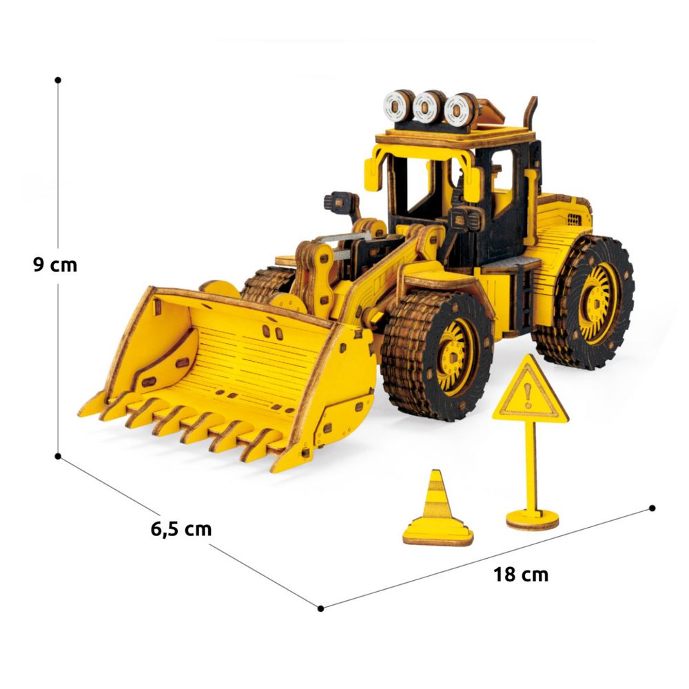 RoboTime 3D dřevěná mechanická skládačka Nakladač - Obrázek 4