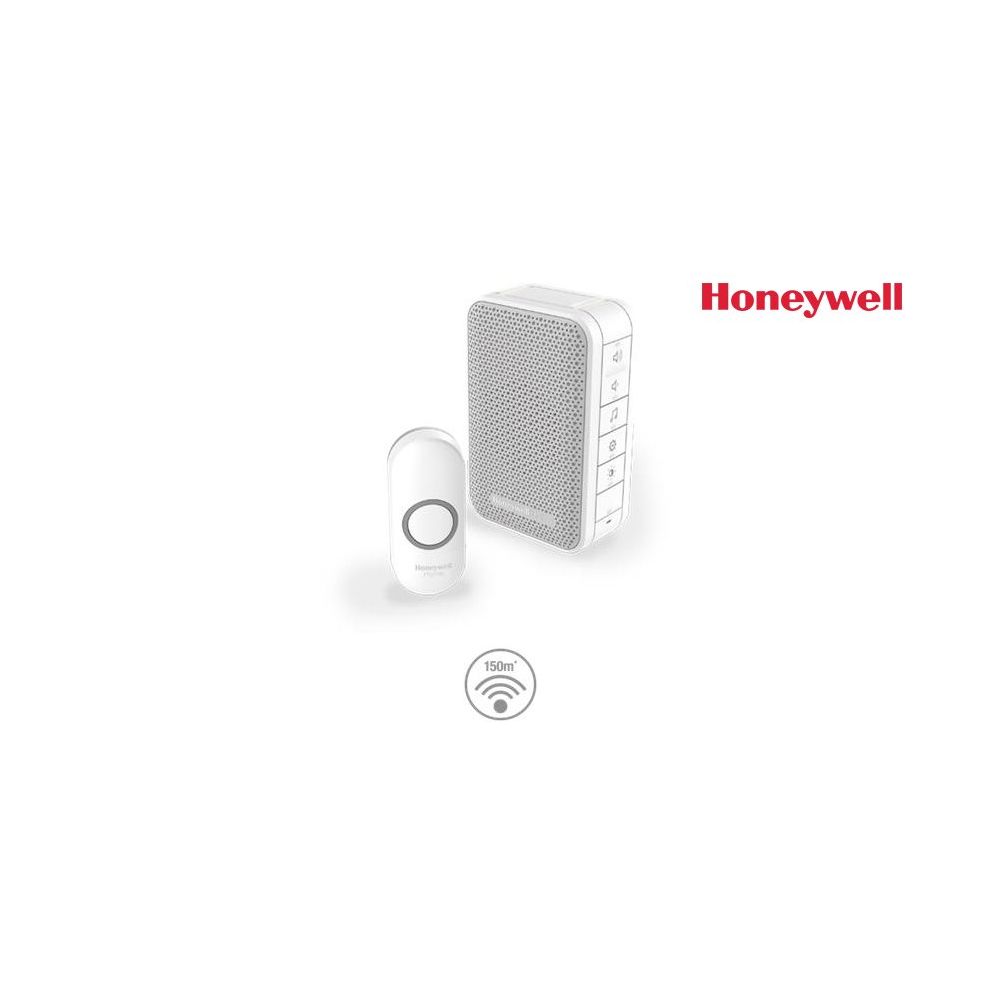 Honeywell Home DC313N bezdrátový zvonek Series 3, 6 melodií, přenosná základna, design. tlačítko