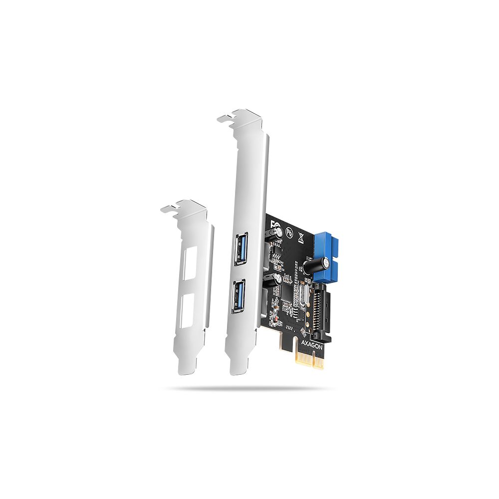 AXAGON PCEU-232RS, PCIe řadič, 2+2x USB 5Gbps port, SATA napájení, SP & LP